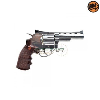 Revolver 4" Co2 Caliber 4.5mm Full Metal Silver C.N.820 Bruni (BR-701S)