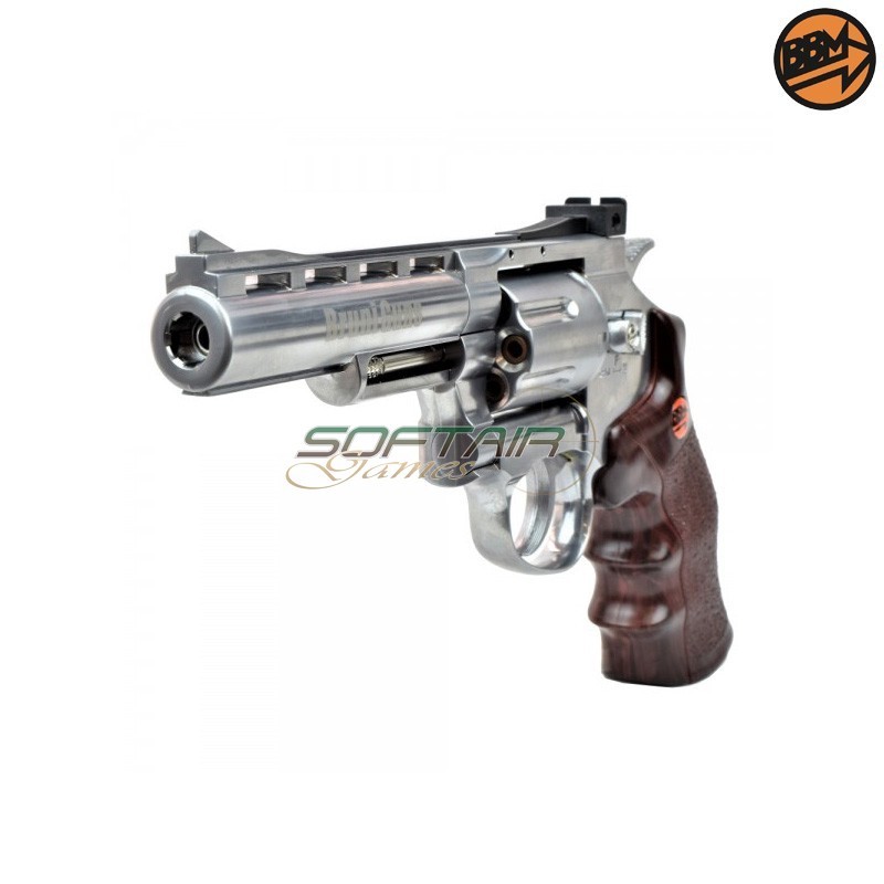 Revolver 4" Co2 Caliber 4.5mm Full Metal Silver C.N.820 Bruni (BR-701S)