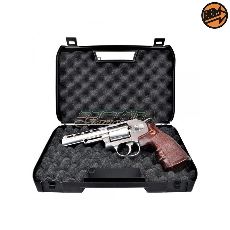 Revolver 4" Co2 Caliber 4.5mm Full Metal Silver C.N.820 Bruni (BR-701S)