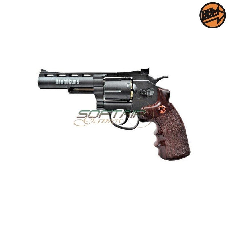 Revolver 4" Co2 Caliber 4.5mm Full Metal Black C.N.820 Bruni (BR-701B)