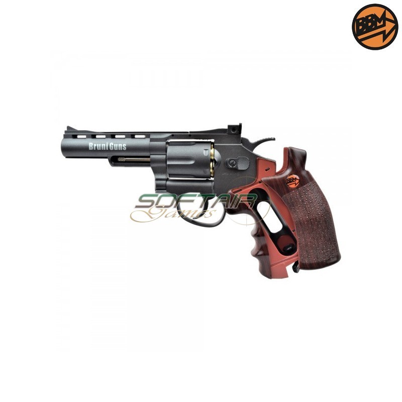 Revolver 4" Co2 Caliber 4.5mm Full Metal Black C.N.820 Bruni (BR-701B)