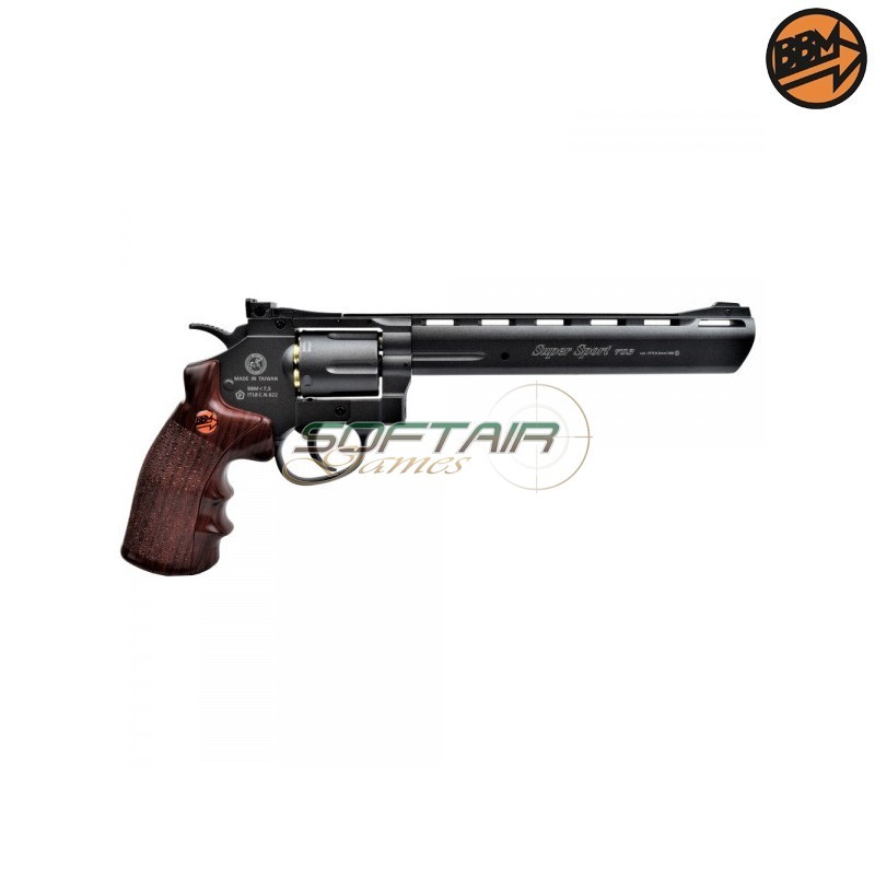 Revolver 8" Co2 Caliber 4.5mm Full Metal Black C.N.822 Bruni (BR-703B)