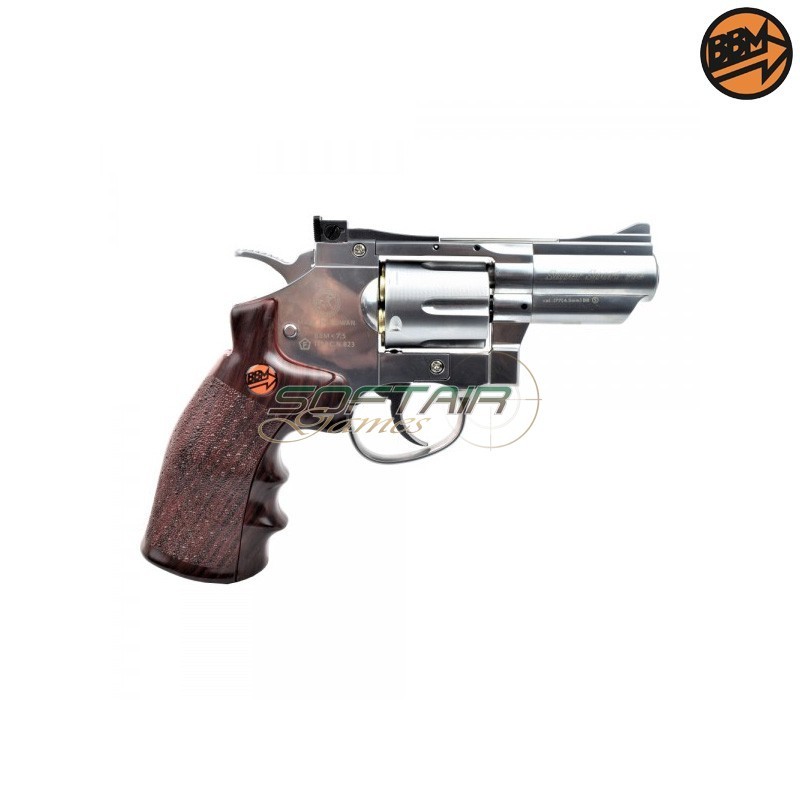 Revolver 2.5" Co2 Calibro 4.5mm Full Metal Argento C.N.823 Bruni (BR-708S)