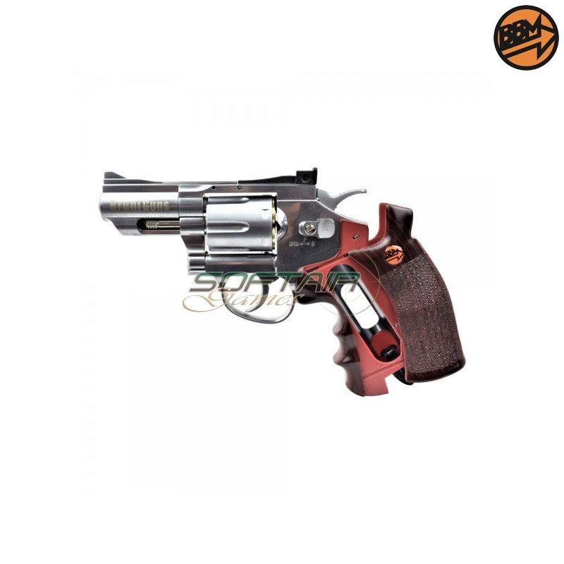 Revolver 2.5" Co2 Calibro 4.5mm Full Metal Argento C.N.823 Bruni (BR-708S)