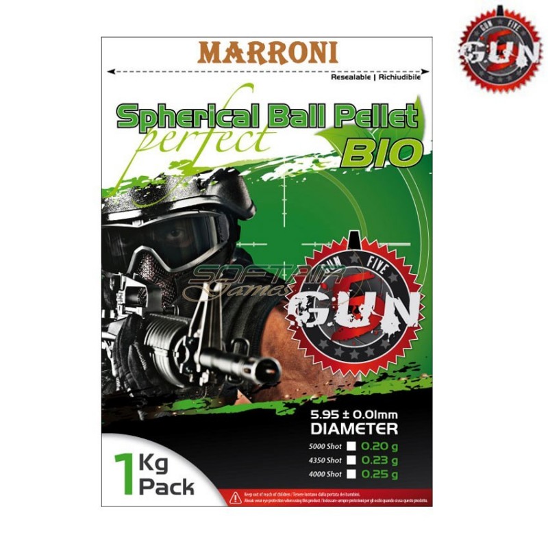 Brown Biodegradable Bb Bag Perfect Spherical 0.25gr 4000bb Gun Five (gf025biom)