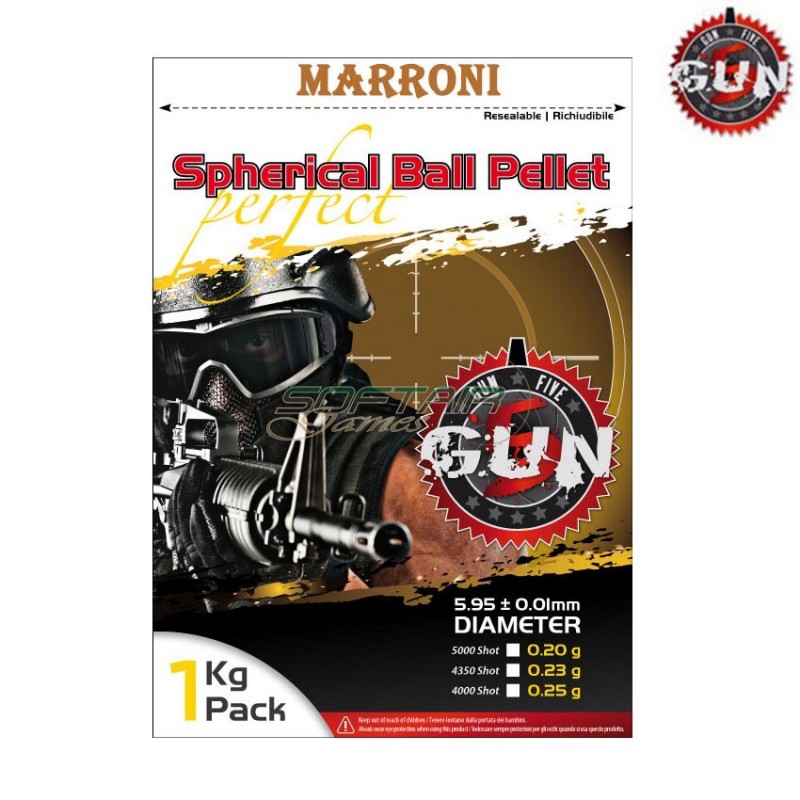 Pallini Marroni Perfect Spherical 0.20gr 5000bb Gun Five (gf020m) Pallini Marroni Perfect Spherical 0.20gr 5000bb Gun Five (gf020m)