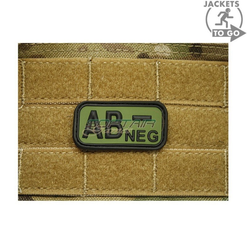 Patch 3d Pvc Blood Type Ab- Olive Drab Jacket To Go (jtg-abneg-od)