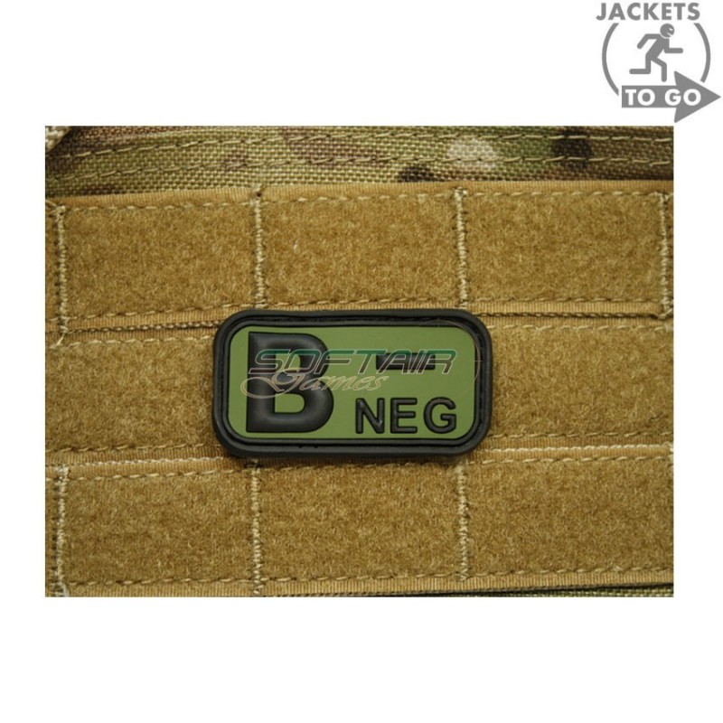 Patch 3d Pvc Blood Type B- Olive Drab Jacket To Go (jtg-bneg-od) Patch 3d Pvc Blood Type B- Olive Drab Jacket To Go (jtg-bneg-od)