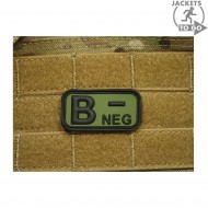 Patch 3d Pvc Blood Type B- Olive Drab Jacket To Go (jtg-bneg-od) Patch 3d Pvc Blood Type B- Olive Drab Jacket To Go (jtg-bneg-od)