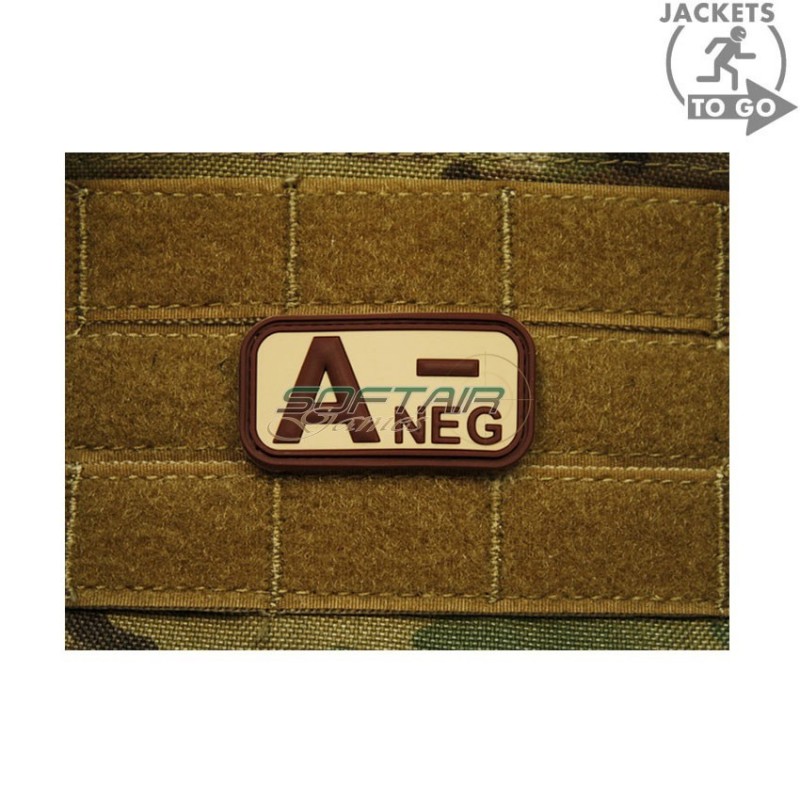 Patch 3d Pvc Gruppo Sanguigno A- Desert Jacket To Go (jtg-aneg-de)
