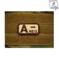 Patch 3d Pvc Blood Type A- Desert Jacket To Go (jtg-aneg-de)