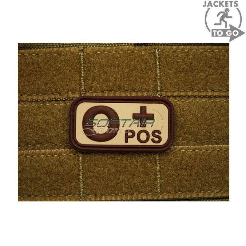 Patch 3d Pvc Gruppo Sanguigno 0+ Desert Jacket To Go (jtg-0pos-de)
