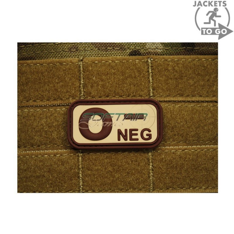 Patch 3d Pvc Gruppo Sanguigno 0- Desert Jacket To Go (jtg-0neg-de)
