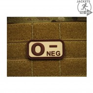 Patch 3d Pvc Gruppo Sanguigno 0- Desert Jacket To Go (jtg-0neg-de)