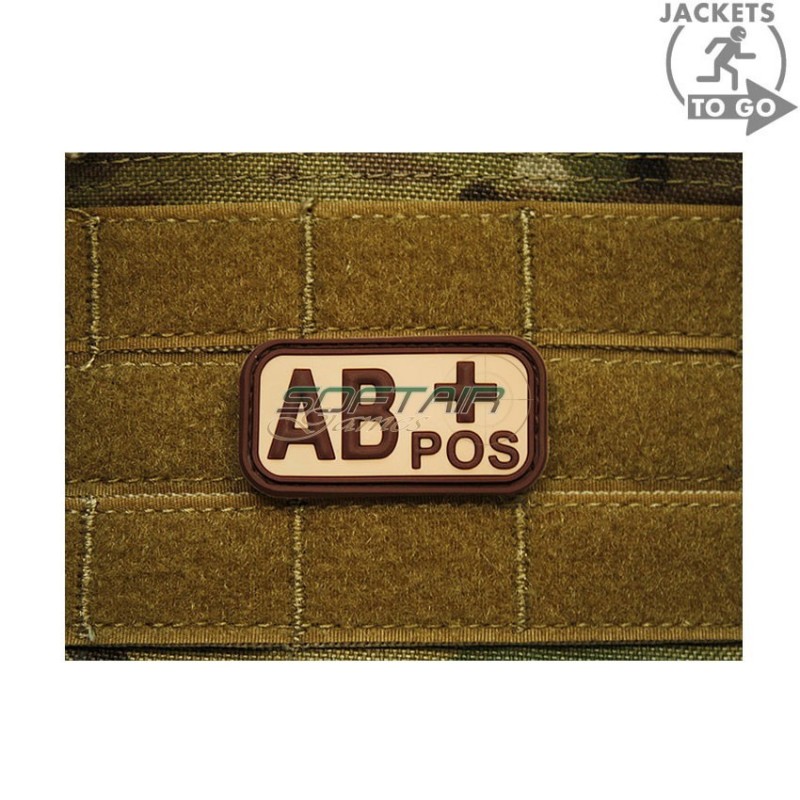 Patch 3d Pvc Blood Type Ab+ Desert Jacket To Go (jtg-abpos-de)