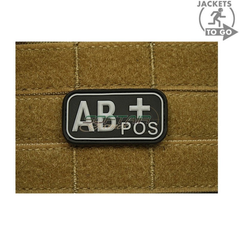 Patch 3d Pvc Blood Type Ab+ Black Jacket To Go (jtg-abpos-bk)