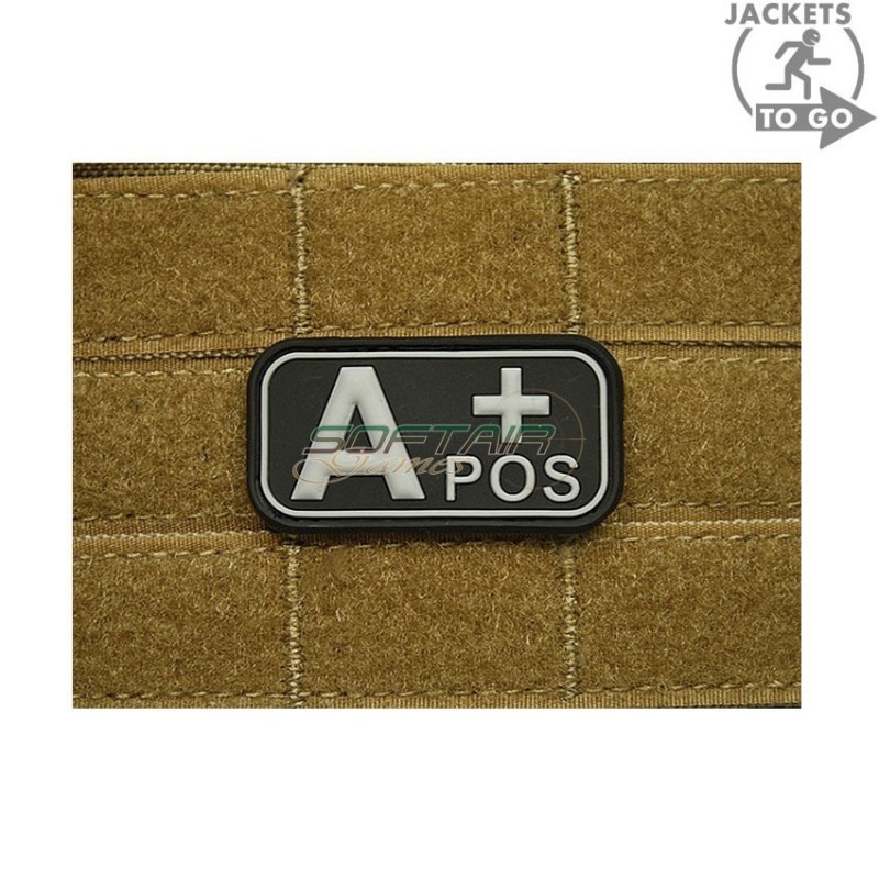 Patch 3d Pvc Blood Type A+ Black Jacket To Go (jtg-apos-bk)