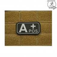 Patch 3d Pvc Gruppo Sanguigno A+ Black Jacket To Go (jtg-apos-bk)