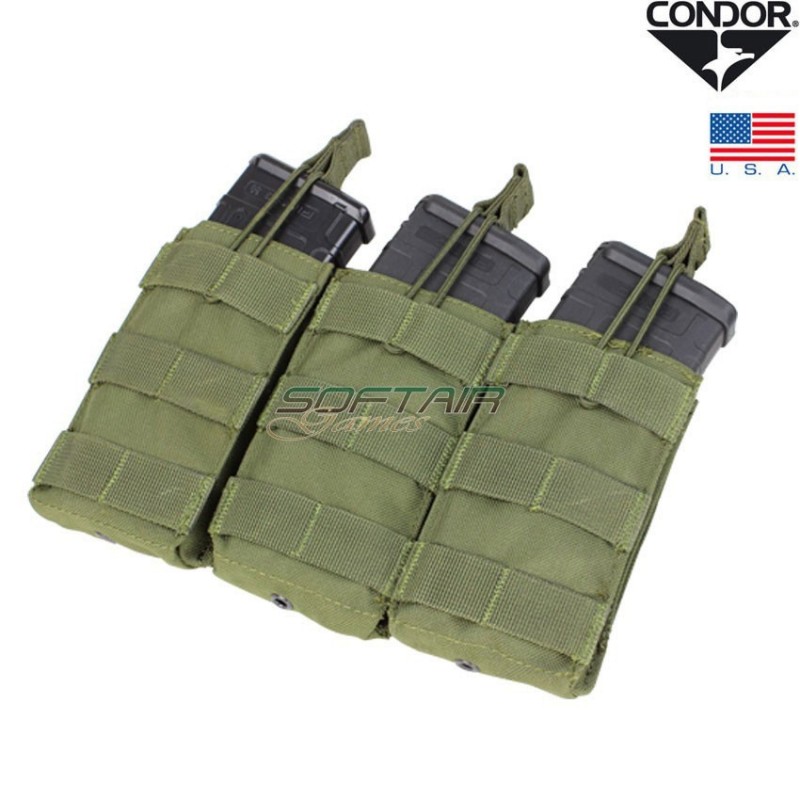 Triple Magazines Pouch M4 Open Top Olive Drab Condor® (ma27-od)
