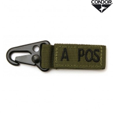 Blood Type Key Chain A+ Olive Drab Condor (co-apos-od)