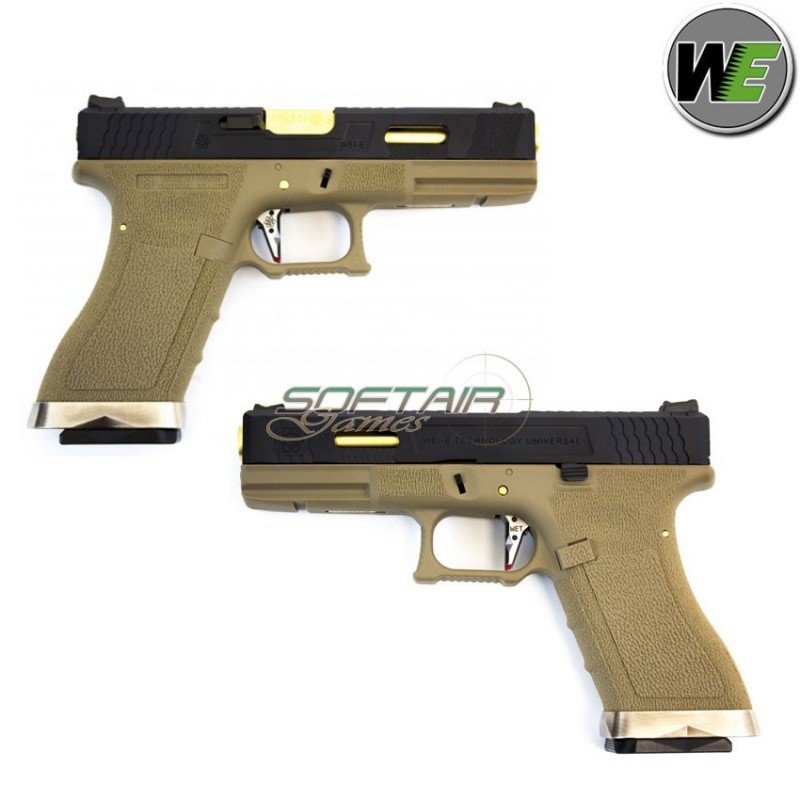Gas Pistol G17 E Force Tan Blowback Black/gold We (we-26031)