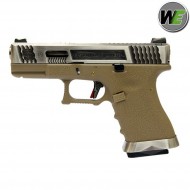 Gas Pistol G19 E Force Tan Blowback Silver/silver We (we-22281)