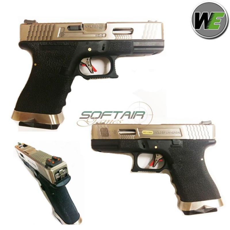 Pistola Gas G19 E Force Black Scarellante Silver/silver We (we-22282)