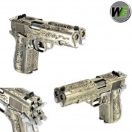 Gas Pistol Dual Barrel 1911 Floral Design Blowback We (we-1200-fd)