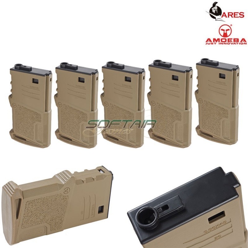 Set 5 Mid-cap Magazine 120bb Short M4 Tan Ares Amoeba (ar-caram120t-set) Set 5 Mid-cap Magazine 120bb Short M4 Tan Ares Amoeba (ar-caram120t-set)