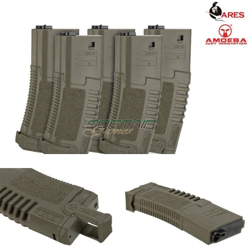 Set 5 Mid-cap Magazine 140bb M4 Tan Ares Amoeba (ar-caram140t-set) Set 5 Mid-cap Magazine 140bb M4 Tan Ares Amoeba (ar-caram140t-set)