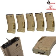 Set 5 Hi-cap Magazine 300bb M4 Tan Ares Amoeba (ar-caramt-set)