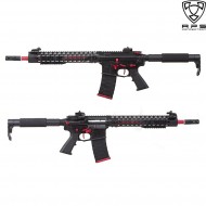 Fucile Elettrico "frogen Match" Fmr Mod1 Keymod Scarrellante Black & Red (aps-aeg-asr115x)