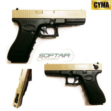 Electric Pistol Aep Glock G18c Black & Tan Cyma (cm-030-bt)